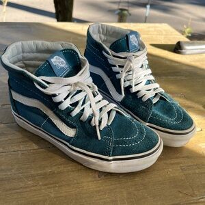 Vans women’s High-Top Sneakers - Teal and White
